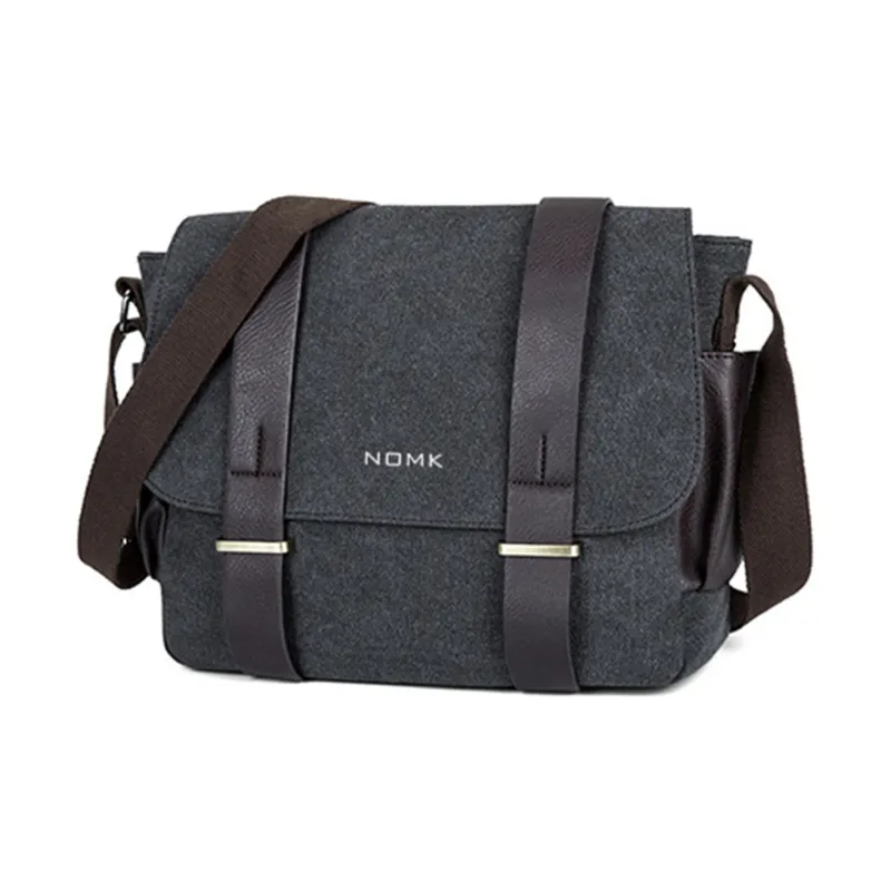 NOMK Canvas Canvas Bag Cycling Bag Messenger Bag Backpack Shoulder Bag Crossbody Bag Regular Unisex Gray/Khaki/Black-1
