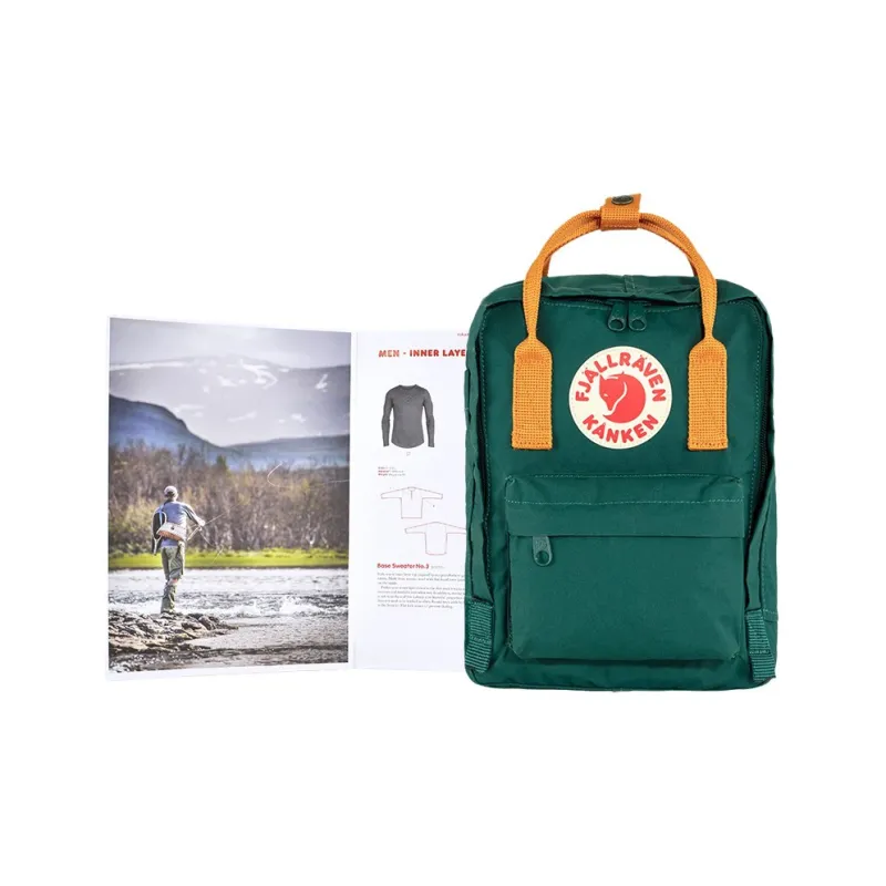 Fjallraven Polypropylene Fiber IPad Bag Backpack Medium Size North Arctic Green/Spicy Orange New Color-3