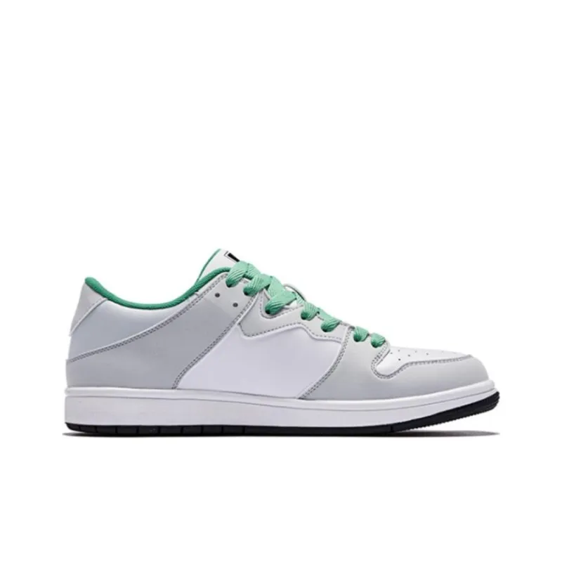 QIAODAN Skateboard Shoes Men Low Top Gray/Green-3