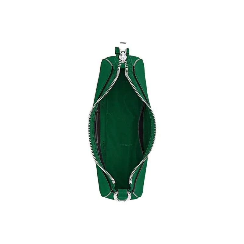 COACH Hobo Canvas With Leather Crescent Bag Shoulder Bag Crossbody Bag Handbag Medium Size Women's Green-2