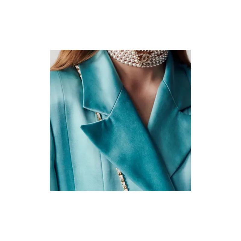 CHANEL Trench Coats Women's Turkey Blue-2