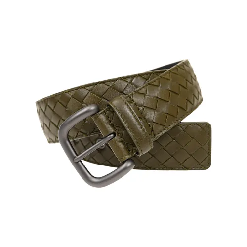 Bottega Veneta Leather Belts Men Olive Green