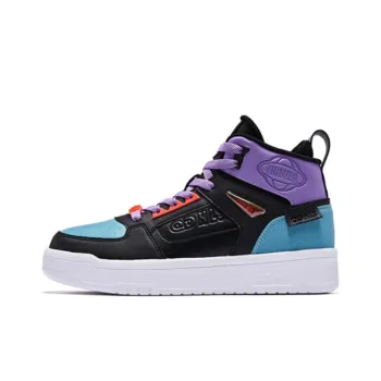 QIAODAN Skateboard Shoes Men High Top Black/Purple