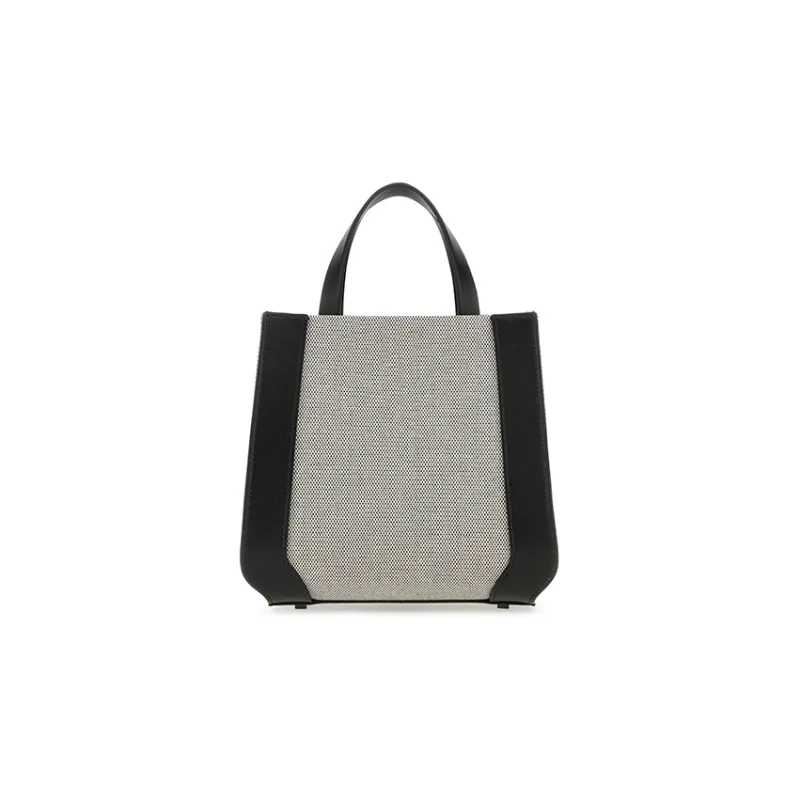 Valentino Vlogo Canvas With Leather Shoulder Bag, Crossbody Bag, Handbag Trumpets Women's Gray-2