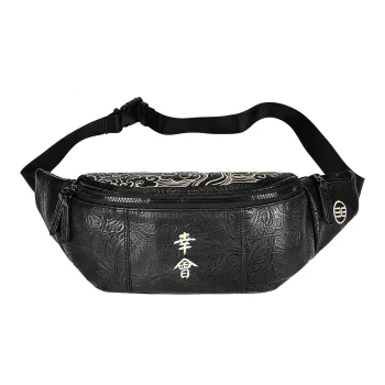 CHUSAN PVC Commute Bag, Cycling Bag, Shoulder Bag, Fanny Pack Regular Unisex Black