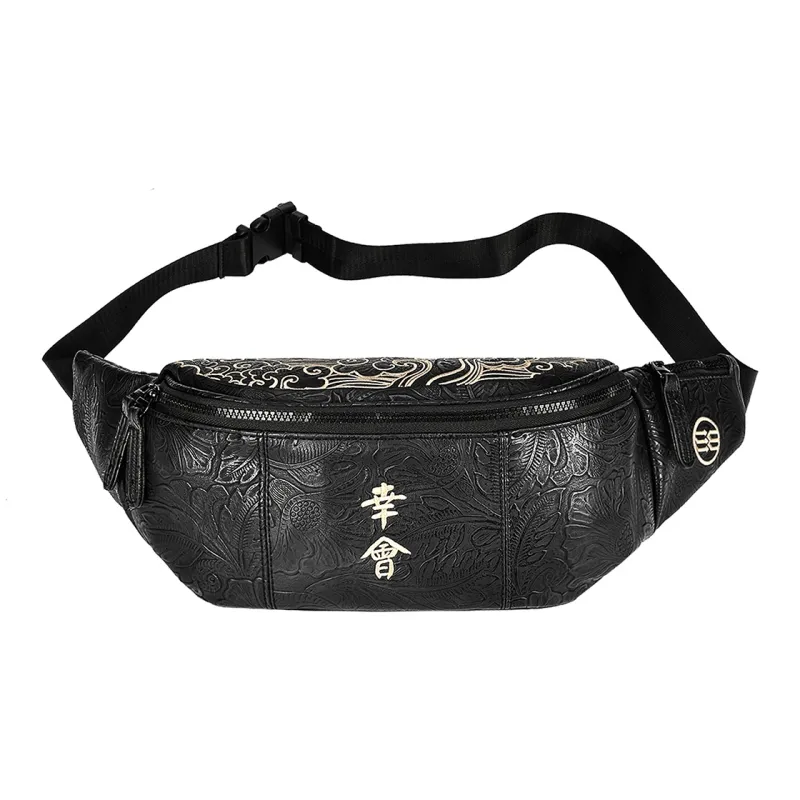 CHUSAN PVC Commute Bag, Cycling Bag, Shoulder Bag, Fanny Pack Regular Unisex Black-0