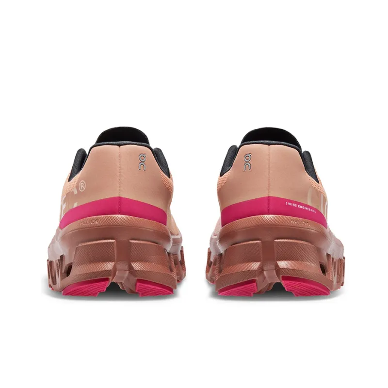 On Cloudmonster Rebound Slip Resistant Breathable Low Top Long Distance Running Shoes Women's Rose Pink Cork-4
