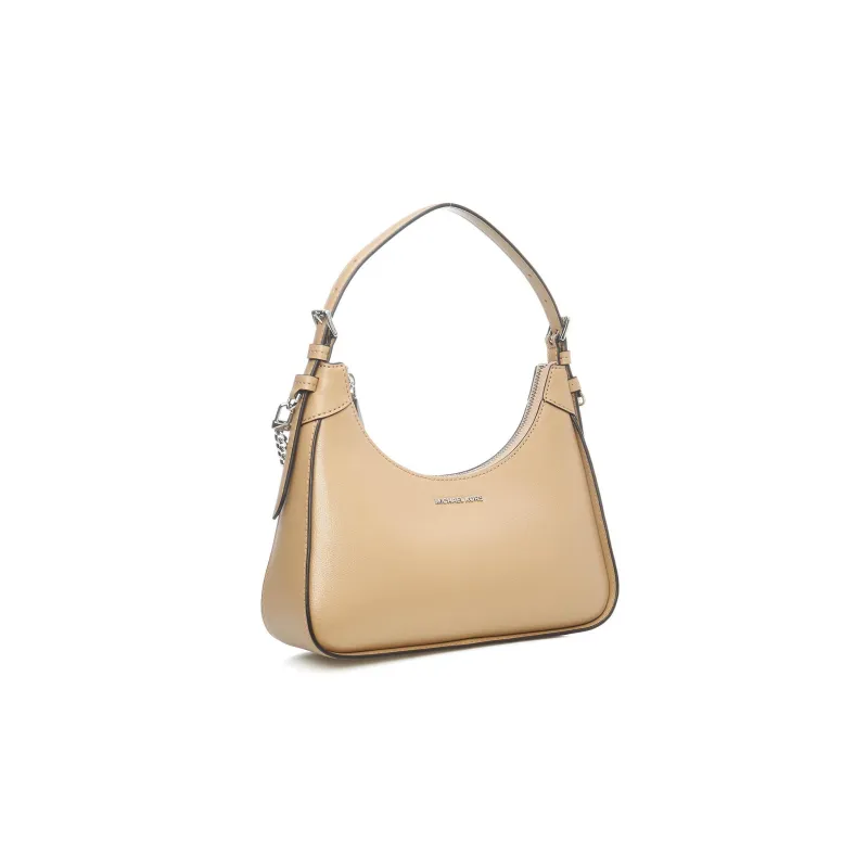 MICHAEL KORS Wilma Leather Shoulder Bag, Crescent Bag, Handbag, Shoulder Bag Women's Light Umber-1