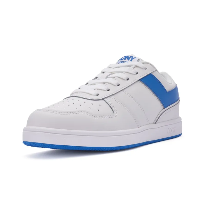 PONY STREET Low Top Skateboard Shoes Unisex White Blue-1