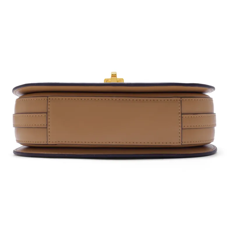 DILAKS Cow Leather Saddle Bag Small Square Bag Shoulder Bag Small Size Women's Macchiato Brown-2