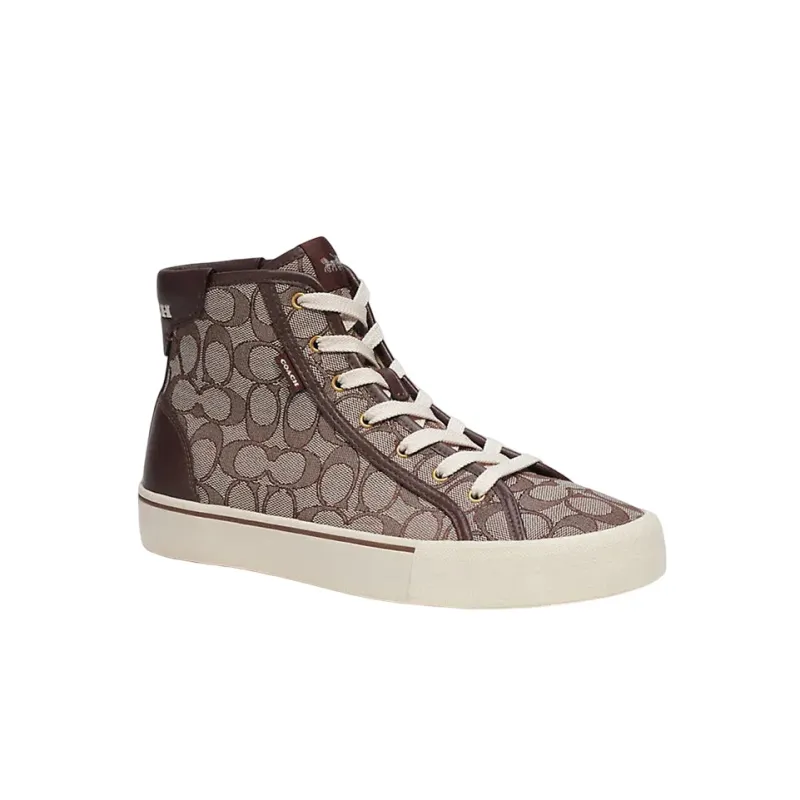 COACH High Top Stylish Skateboarding Shoes Men's Brown-1