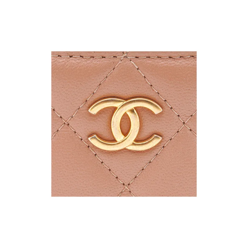 CHANEL Lambskin Box Bag, Shoulder Bag, Crossbody Bag Trumpets Women's Nude/Milk Tea-4
