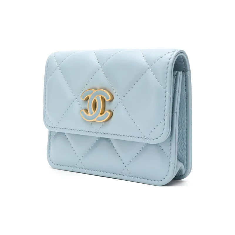 CHANEL Lambskin Fanny Pack, Shoulder Bag, Crossbody Bag Mini Women's Lake Blue-1