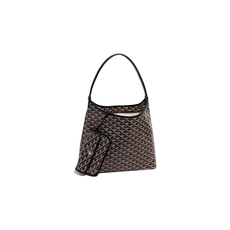 GOYARD Bohème Hobo Canvas With Leather Hobo Bag Shoulder Bag Shoulder Bag Women's Black/Pink Small Heart Edition-3