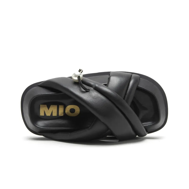 MIO Slide Slippers Women's Black/White-4