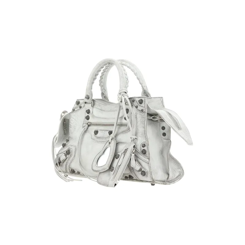 Balenciaga Fine-Grained Sheepskin Handbag Shoulder Bag Small Size Women's White-2
