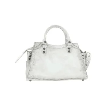 Balenciaga Fine-Grained Sheepskin Handbag Shoulder Bag Small Size Women's White