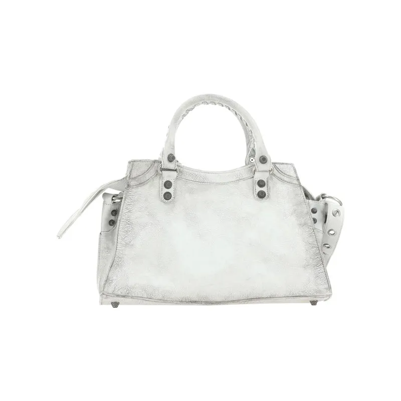 Balenciaga Fine-Grained Sheepskin Handbag Shoulder Bag Small Size Women's White-0