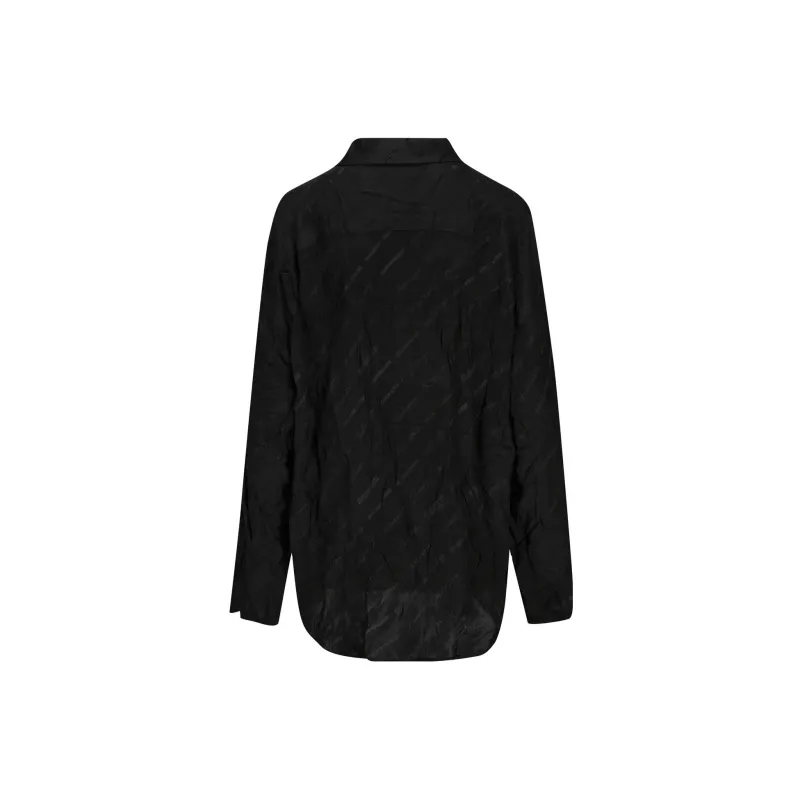 Balenciaga Allover Logo Printed Long-Sleeved Shirt-1