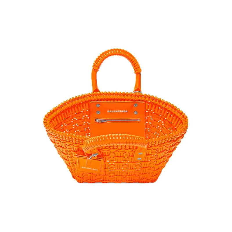 Balenciaga BISTRO Sheepskin Basket Bag Shoulder Bag Crossbody Bag Handbag Extra Small Women's Orange-3