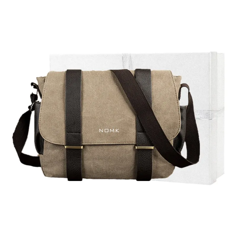 NOMK Canvas Canvas Bag Cycling Bag Messenger Bag Backpack Shoulder Bag Crossbody Bag Regular Unisex Gray/Khaki/Black-11