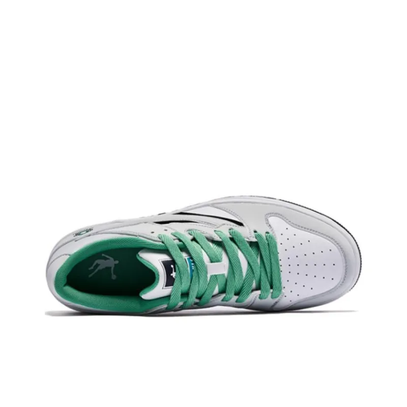 QIAODAN Skateboard Shoes Men Low Top Gray/Green-4