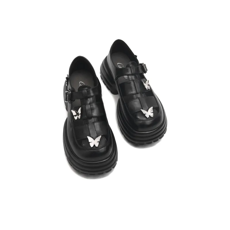 CAMEIDO Platform Shoes 6.5cm Women's Black-1