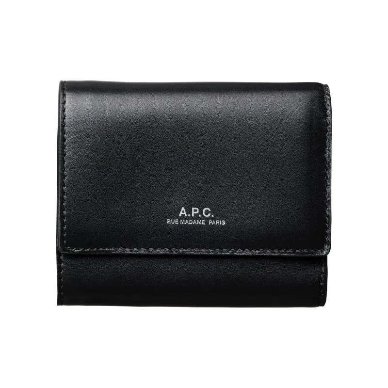 A.P.C Leather Wallet Small Size Men's Black-0