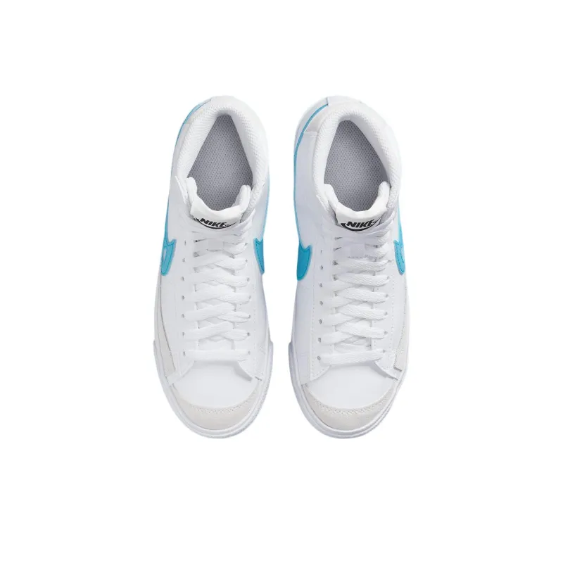 Nike Blazer '77 'Cut Out Aqua' Durable Breathable Mid Top Skateboard Shoes GS White Blue-3