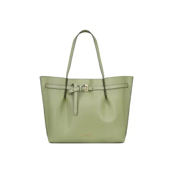 MICHAEL KORS Emilia Cow Leather Tote Bag, Shopping Bag, Shoulder Bag, Handbag Women's Green