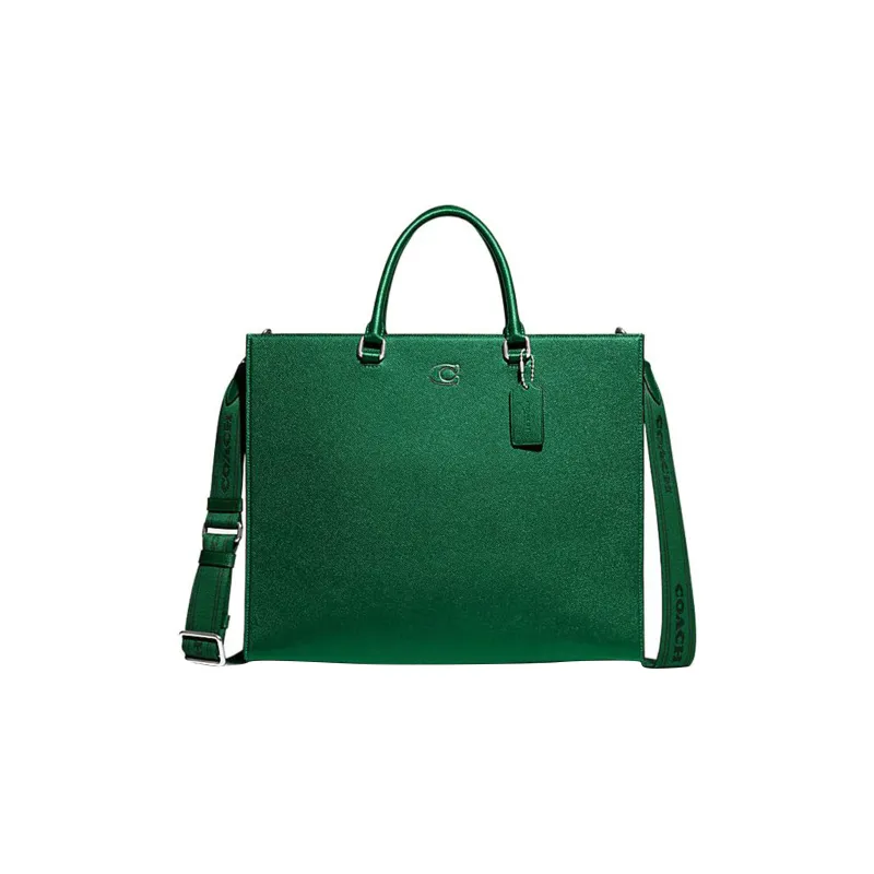 COACH Canvas With Leather Tote Bag, Shopping Bag, Crossbody Bag, Shoulder Bag, Handbag Tubas Women's Green-0