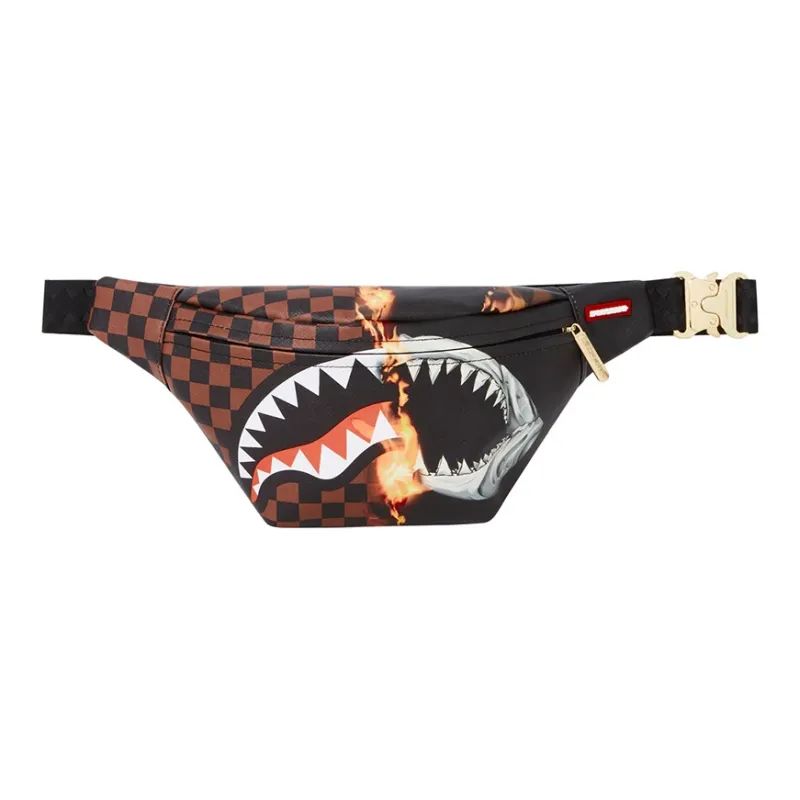 SPRAYGROUND PVC Crossbody Bag, Fanny Pack Small Size Unisex Brown-0