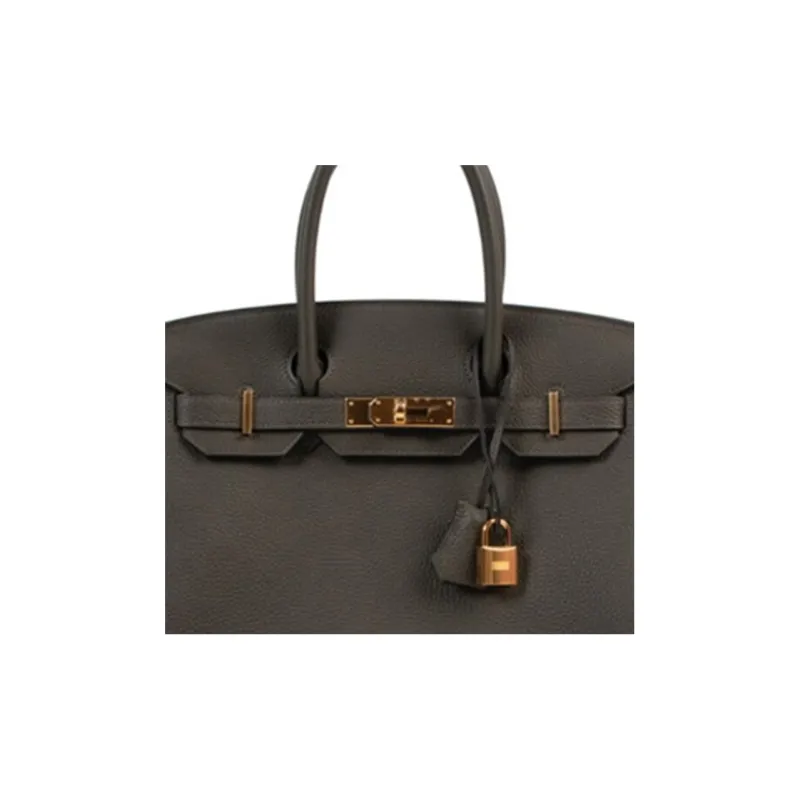 HERMES Birkin Togo Calfskin Birkin Bag Handbags 30 Women's Gray Green-5