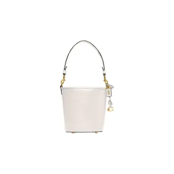 COACH Cow Leather Bucket Bag Handbag Shoulder Bag Crossbody Bag Mini Women's White