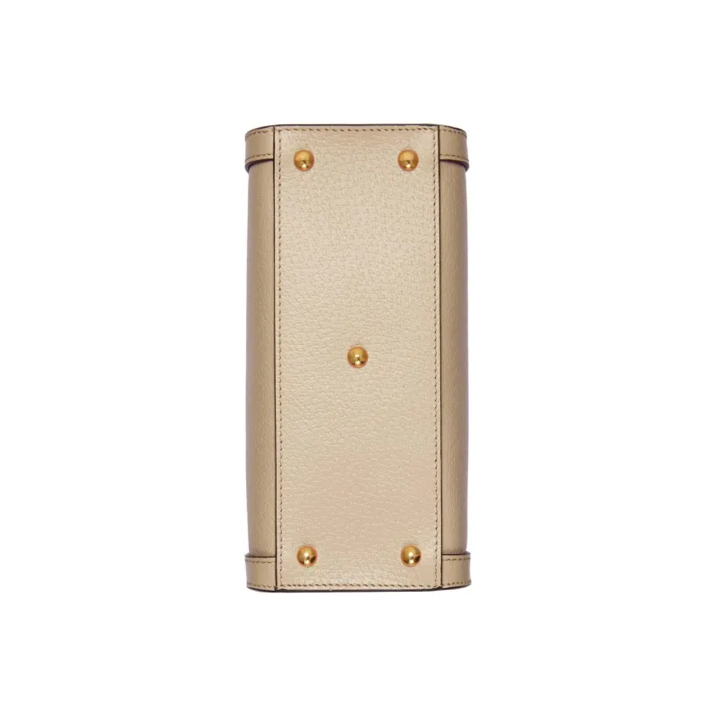 GUCCI Diana Leather Tote Bag Shopping Bag Shoulder Bag Handbag Mini Women's Beige-8