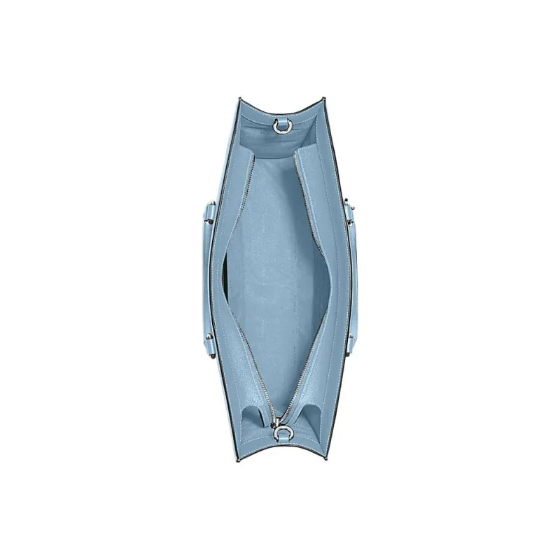COACH Canvas With Leather Tote Bag, Shopping Bag, Crossbody Bag, Shoulder Bag, Handbag Tubas Women's Light Blue-2