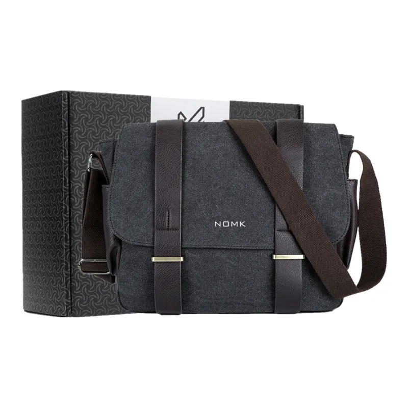 NOMK Canvas Canvas Bag Cycling Bag Messenger Bag Backpack Shoulder Bag Crossbody Bag Regular Unisex Gray/Khaki/Black-6