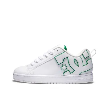 DC Shoes Court Graffik Anti Slip Wear Resistant Low Top Skateboard Shoes Men's White Green