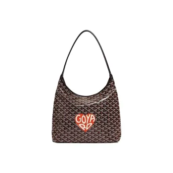 GOYARD Bohème Hobo Canvas With Leather Hobo Bag Shoulder Bag Shoulder Bag Women's Black/Red Large Heart Edition