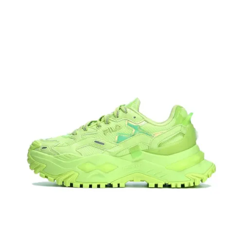FILA FUSION BIANCO Hard Candy Height Increasing Wear Resistant Slip Resistant Low Top Casual Shoes Women's Green