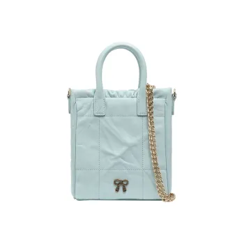 VANESSA HOGAN Lingge Series Cow Leather Shoulder Bags Handbags Small Size Women's Fruit Green/Mint Green