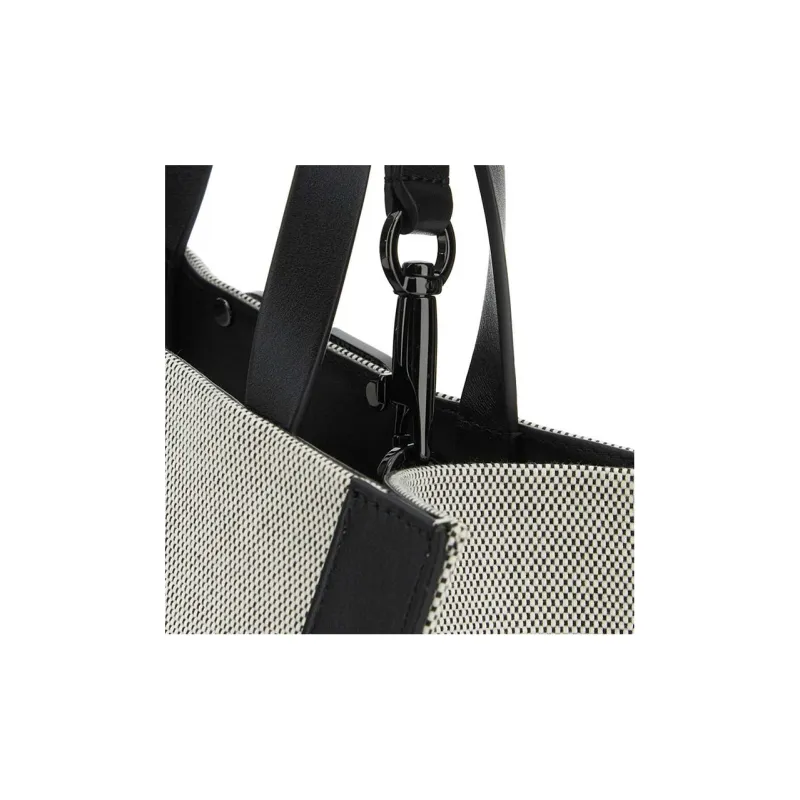 Valentino Vlogo Canvas With Leather Shoulder Bag, Crossbody Bag, Handbag Trumpets Women's Gray-3