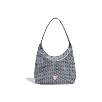 GOYARD Bohème Hobo Canvas With Leather Hobo Bag Shoulder Bag Shoulder Bag Regular Women's Gray/Pink Small Heart Edition
