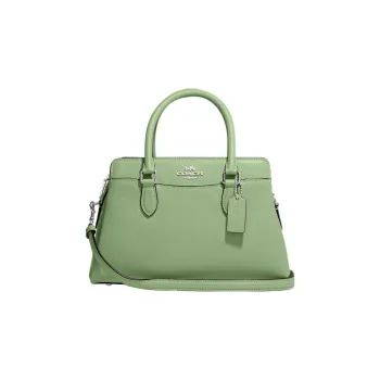 COACH Darcie Cross Stitch Leather Shoulder Bag Crossbody Bag Handbag Medium Size Women's Grass Green