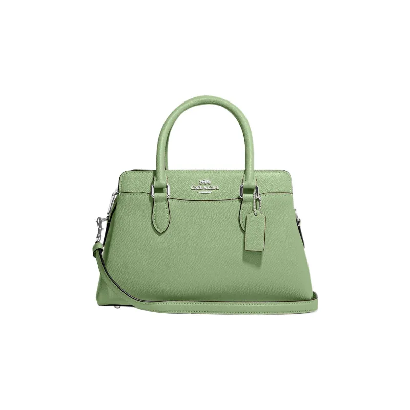 COACH Darcie Cross Grain Leather Shoulder Bag, Crossbody Bag, Handbag Medium Size Women's Grass Green-0