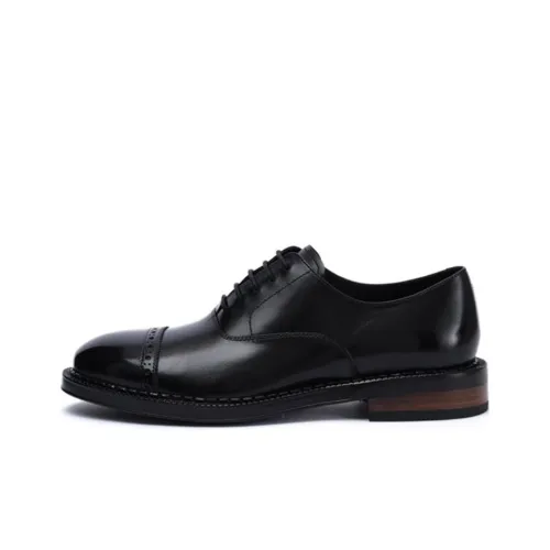 BOSSSUNWEN Dress Shoes Men Low-Top Black