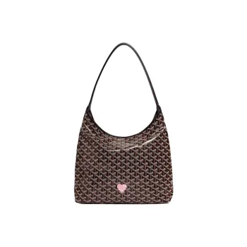 GOYARD Bohème Hobo Canvas With Leather Hobo Bag Shoulder Bag Shoulder Bag Women's Black/Pink Small Heart Edition