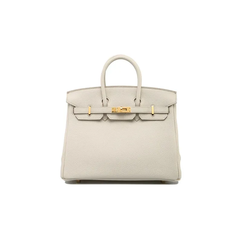 HERMES Birkin TOGO Leather, Cow Leather Birkin Bag Handbag Women's 8L Beton Glacier White-0
