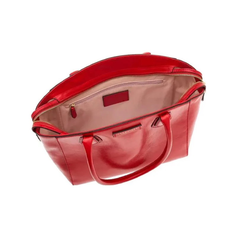 THE BRIDGE Leather Clutch Bag Over The Shoulder Women's Red-1
