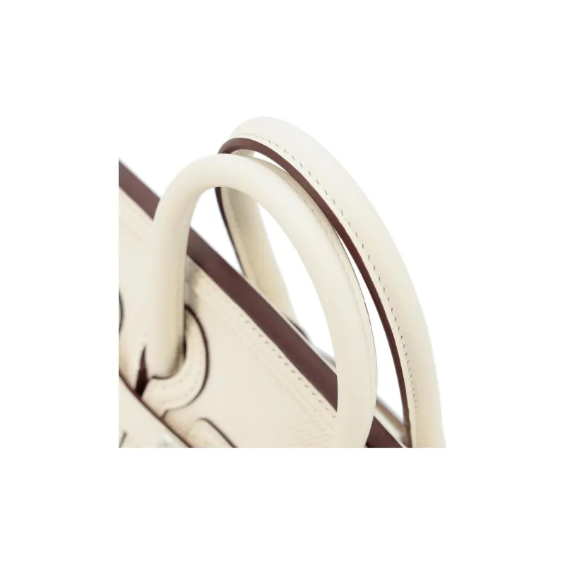 HERMES Birkin Canvas With Swift Birkin Bag Handbag Medium Size Women's I2 Nata Cream White-6